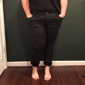 Plus Size (18) Black Skinny Jeans Denim Glimmery